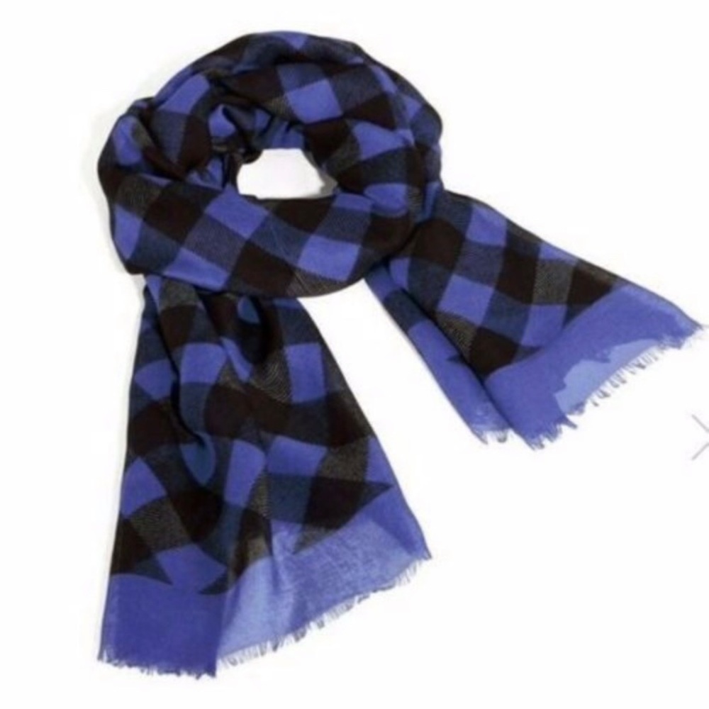 NWT Vera Bradley Blue Buffalo Check Scarf